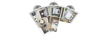 2 Bedroom 1 Bath 3D floor plan
