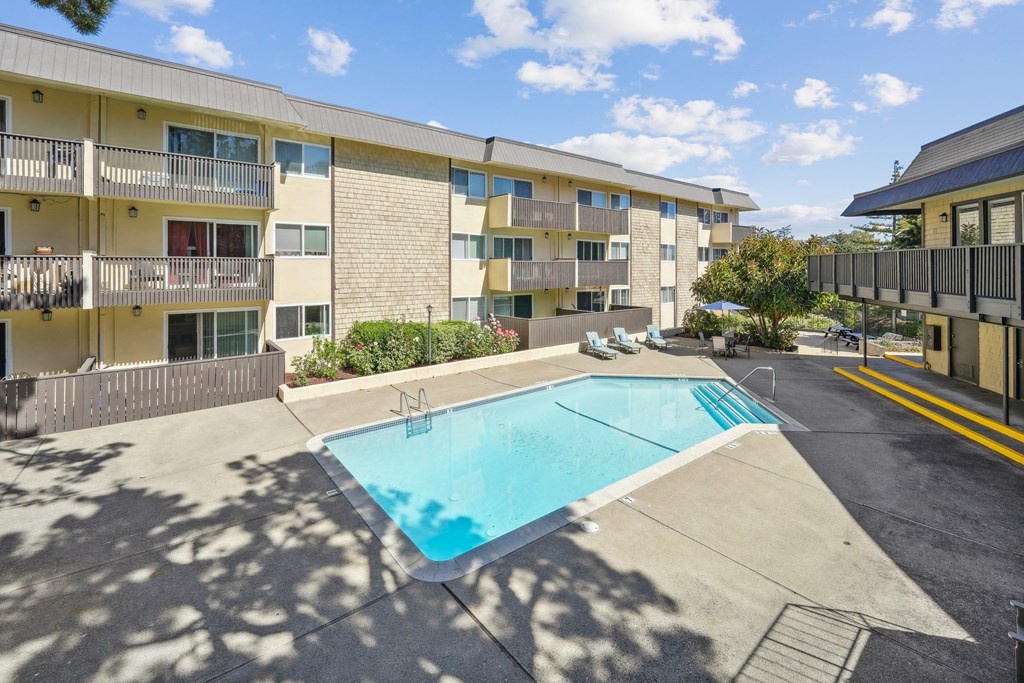 our apartments have a swimming pool in front of our building
