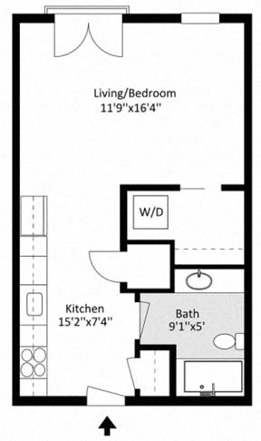 the floor plan of a small house with a loft