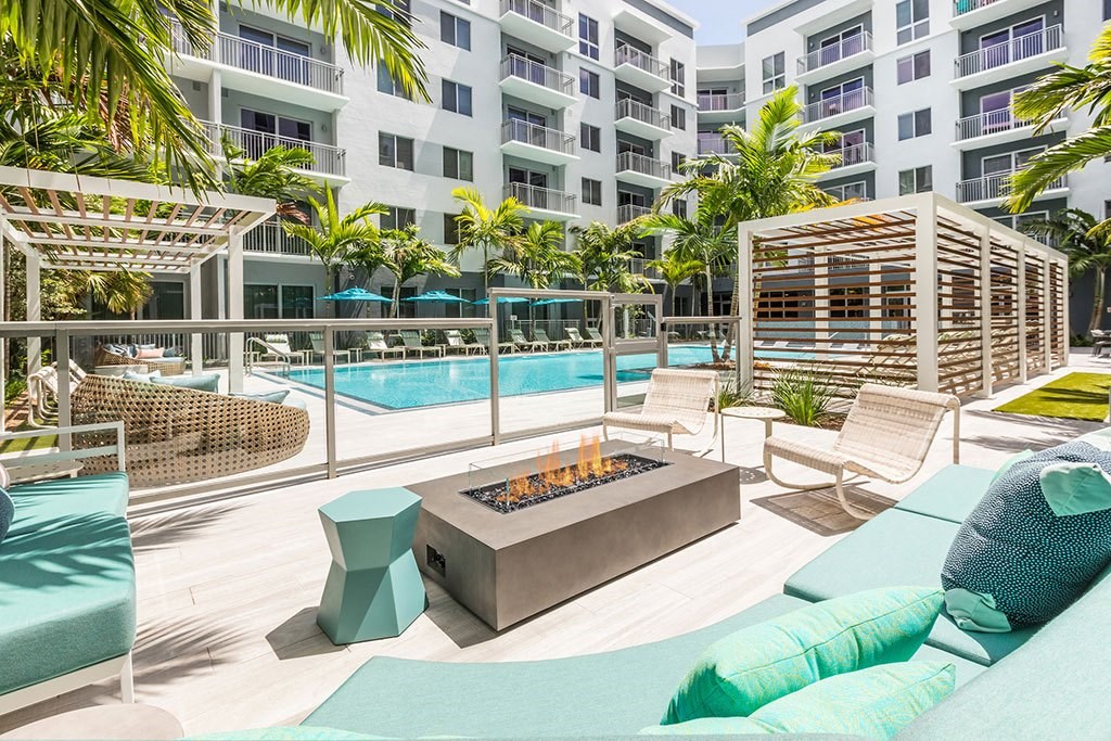 Poolside Patio at Morea Apartments, Florida