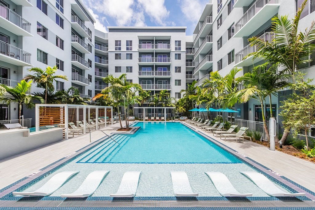 Relaxing Pool at Morea Apartments, Pompano Beach, Florida