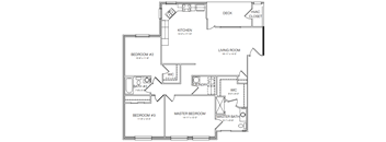 3 Bedroom Floor Plan at Hamlet On The Bend, Hebrun, KY