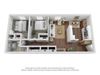 2 bedroom, 1 bathroom