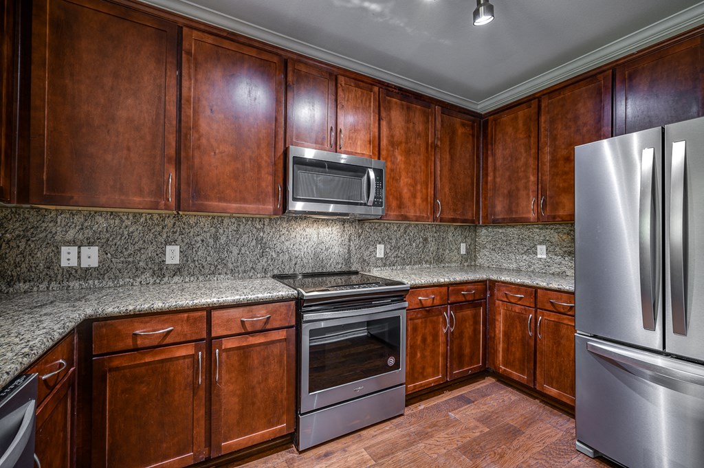 Efficient Appliances In Kitchen at Riachi at One21, Plano, Texas