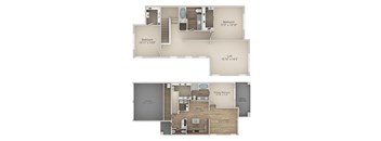 3 Bed 2 Bath Floor Plan at Riachi at One21, Plano, 75025
