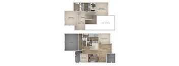 3 Bedroom 2 Bathroom Floor Plan at Riachi at One21, Plano