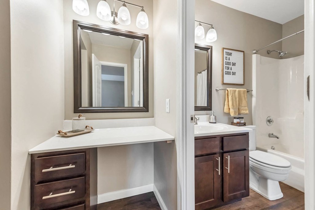 Spa Inspired Bathroom at Whisper Hollow Apartments, Maryland Heights, MO, 63043