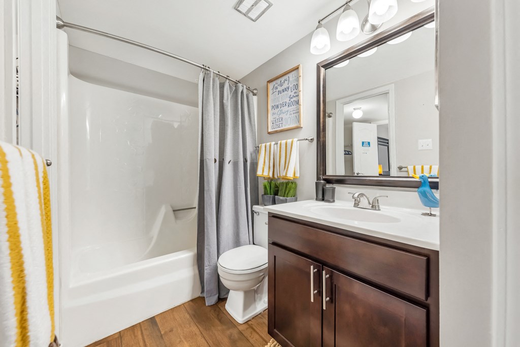 Bathroom With Bathtub at Whisper Hollow Apartments, Maryland Heights, Missouri