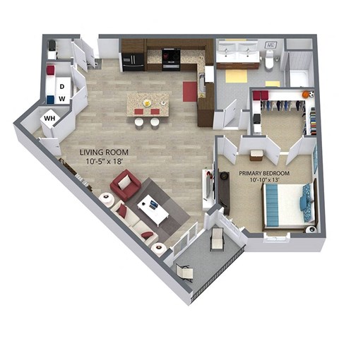 A3 Floor Plan at Aster Apartments, Beachwood