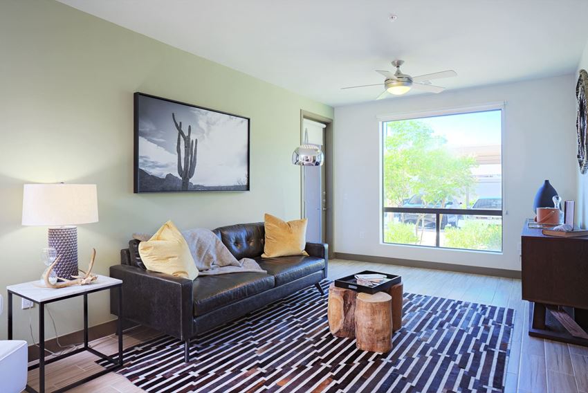 Modern Living Room at Audere Apartments, Phoenix, Arizona