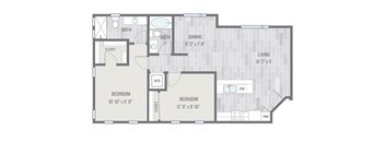2 bedroom 2 bath Floor Plan at Audere Apartments, Phoenix, AZ