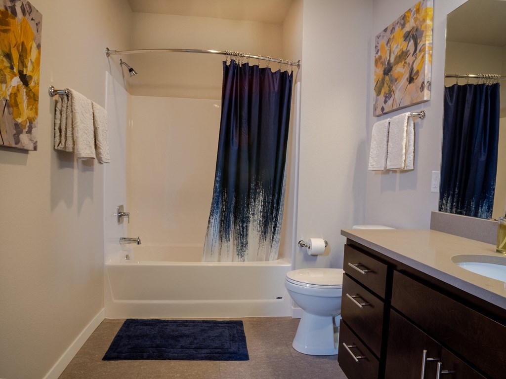 Bathroom With Bathtub at One Glenn Place, Fitchburg, WI