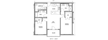 2  Bed   2  Bath   1,048 Sq. Ft. Douglass Floor Plan at Statesman Apartments, Franklin, WI
