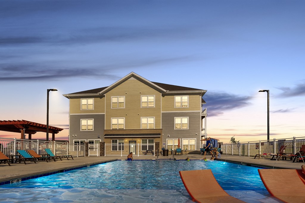 Swimming Pool With Clubhouse at One Glenn Place, Fitchburg, Wisconsin