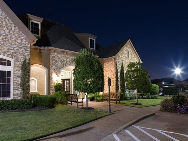 Clubhouse Exterior In Night at Riachi at One21, Plano, TX