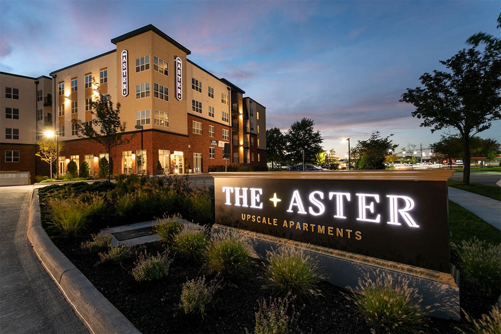 Property Signage at Aster Apartments, Ohio, 44122