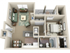 1 Bed 1 Bath - Athens (704 sq ft)