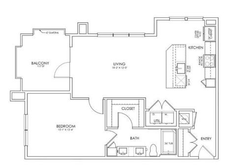 a floor plan of a house with bedrooms and a living room at Hunters Creek Apartments, Texas