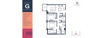 A floor plan for a residence in Centro City Residences.