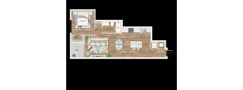 a floor plan of a house with a wooden floor
