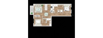 a floor plan of a house with a wooden floor