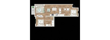 a floor plan of a house with a wooden floor