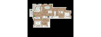 a floor plan of a house with a wooden floor