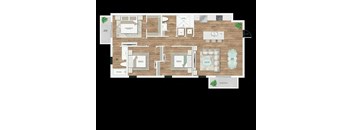 a floor plan of a house with a wooden floor