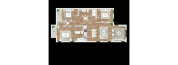 a floor plan of a house with a wooden floor