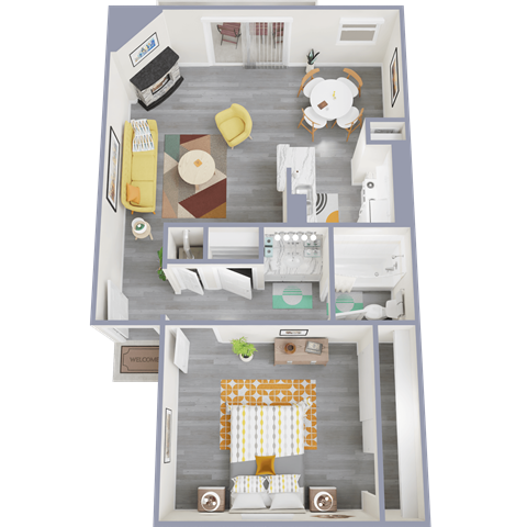 a floor plan of a two bedroom apartment