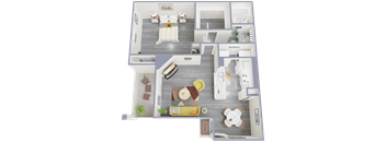a floor plan of a home with a bedroom and living room
