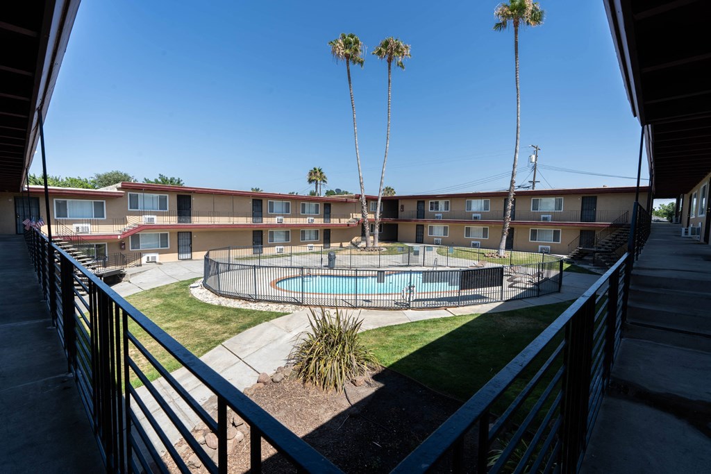 a view of the pool at desert vacation villas, a vri resort