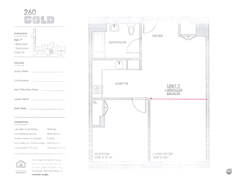 12th Fl 2 Bed 1 Bath