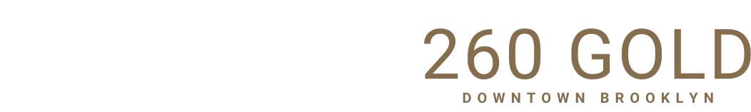 A sign for 260 Gold in Brooklyn.