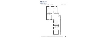 A Dalan Rentals floor plan for a 4 bedroom, 1 bath apartment.