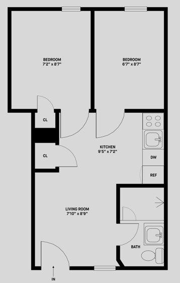 2 Bed 1 Bath