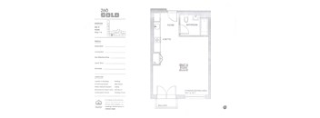 A floor plan for a 260 Gold apartment is displayed.
