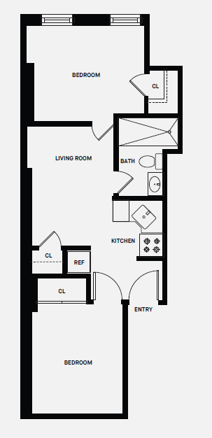 2 Bed 1 Bath