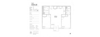A floor plan for a 260 Gold apartment is displayed.