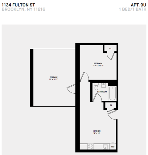 1 Bed 1 Bath Terrace