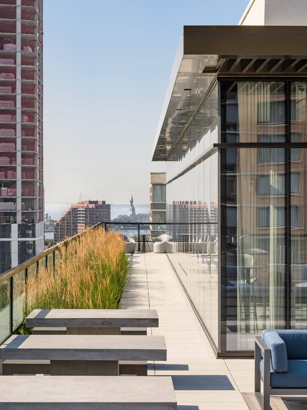 a communal terrace on the top of a building at The Lively, New Jersey, 07302