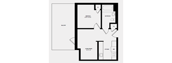 A black and white image of a floor plan for a home.
