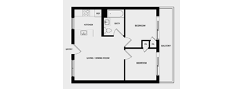 2 Bed 1 Bath