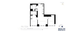 The Paxton Line K Floorplan 2 bed 2 bath at The Paxton, Brooklyn, New York
