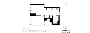 The Paxton Line H Floorplan 1 bed 1 bath at The Paxton, New york