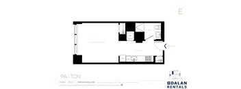 The Paxton Line E Floorplan Studio 1 bath at The Paxton, Brooklyn, New York