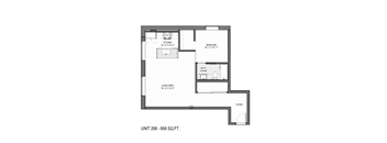 a floor plan of a small house at The 22 Apartments, St. Louis, 63103