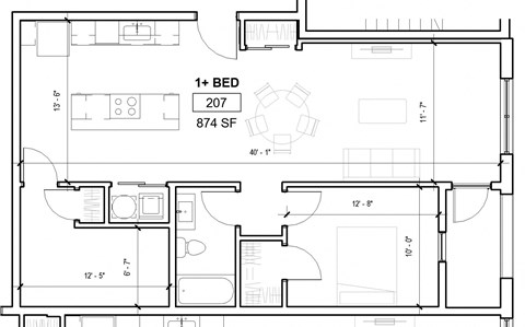 the floor plan of the first floor of a house