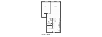 a floor plan of a small apartment at The 22 Apartments, St. Louis Missouri