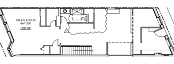 A floor plan of an apartment at 392 A N Euclid Bay 208.